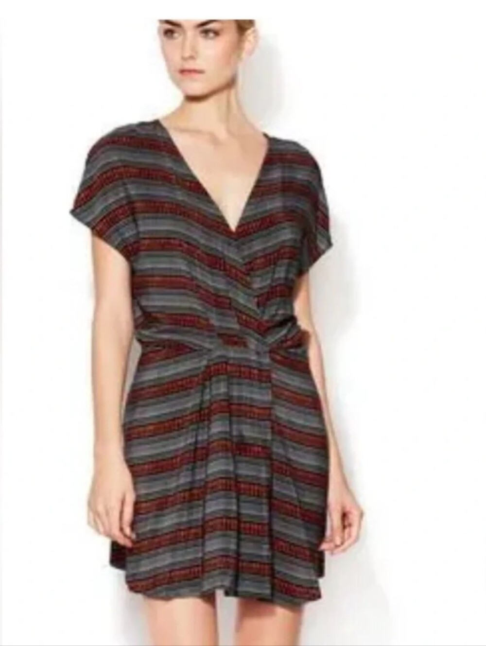 Maje Striped Silk Dress